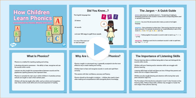 How Children Learn Phonics - A PowerPoint Presentation for Parents and ...