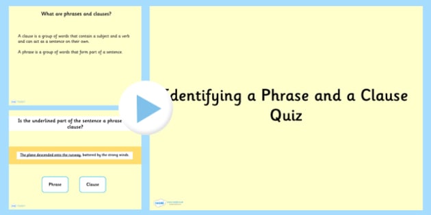 Identifying Phrases And Clauses Language Conventions Grammar PowerPoint 