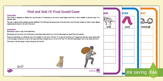 Find And Sink F Final Sound Game Teacher Made