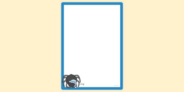 FREE! - Simple Blank Spider Fast Asleep and Snoring Page Border | Page ...