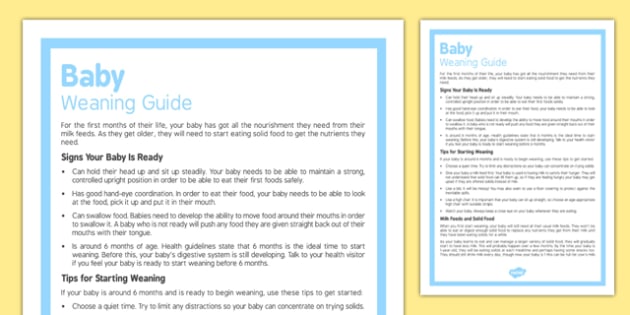 Nhs sales weaning leaflet