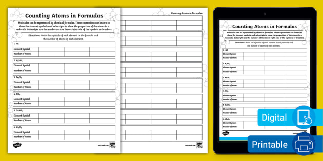 Counting Atoms Worksheet Fill Out And Sign Printable Pdf