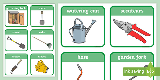 Gardening Tools Flashcards Teacher Made, Tools For Gardening