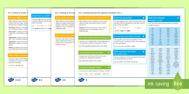 Y2 Writing Assessment I Can Statements with Worked Examples Assessment Pack