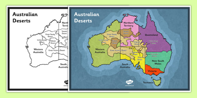 kold Preference maler Australian Deserts Map | Year 5-6 | Geography Resource