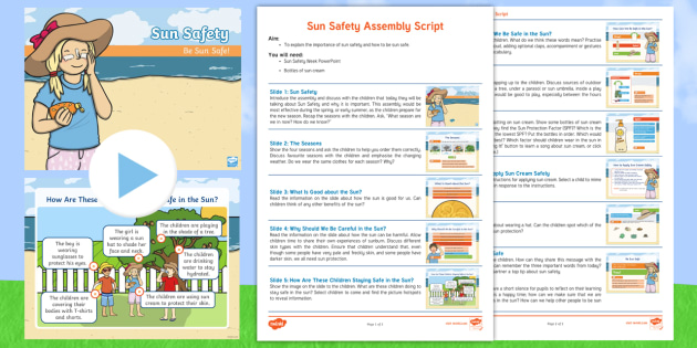 Sun Safety- Year 1, Year One, Y1, Year 2, Year Two, Y2, Ks1, Key Stage One,