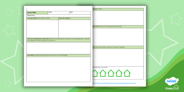 FREE! - * NEW * Editable Home Education Lesson Plan