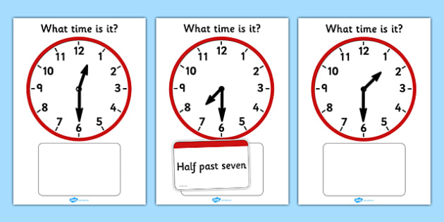 Free Analog Clocks Half Past Matching Game Teacher Made
