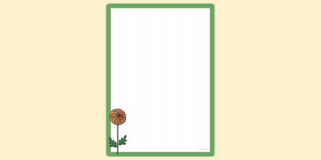 Simple Blank Dahlia Page Border Page Borders Twinkl