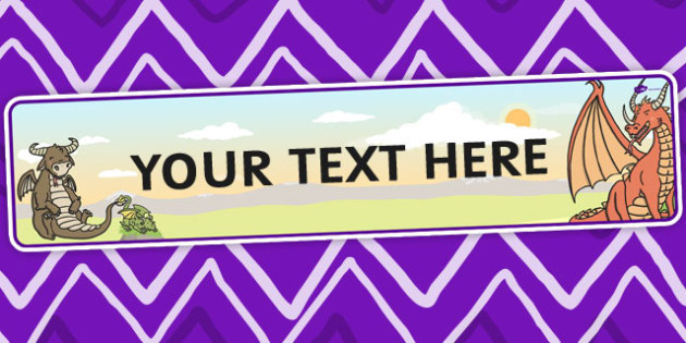 Dragon Themed Editable Display Banner Teacher Made