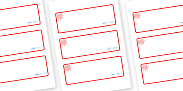 FREE! - Red Themed Editable Drawer-Peg-Name Labels (Blank)