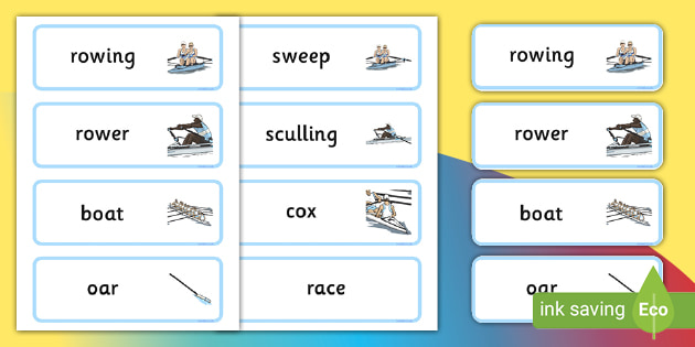 The Olympics Rowing Word Cards (teacher made)