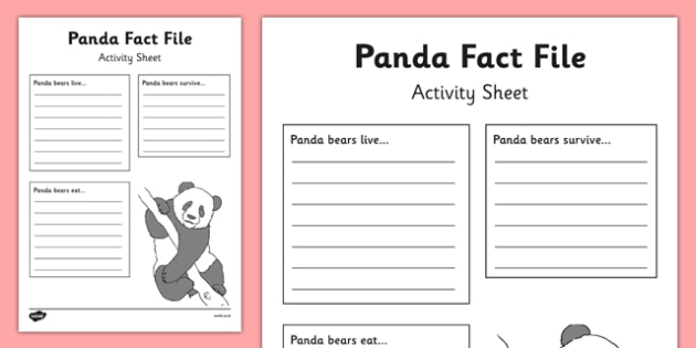 Printable Panda Fact File for Kids - KS1 - Primary Resources