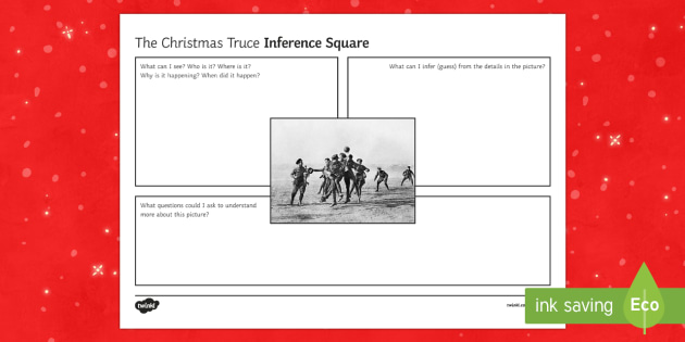 Christmas Truce Inference Square Worksheet Activity Sheet