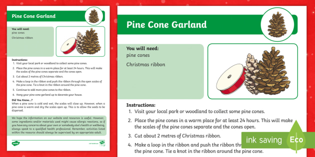 Winter Pine Cone Craft Garland Activity (teacher made)