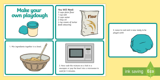 Playdough Quick Recipe Cards