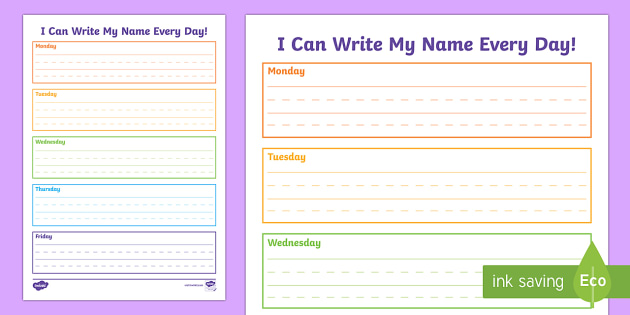 I Can Write My Name Worksheet   T2 E 3017 I Can Write My Name Handwriting Activity Sheet Ver 1 