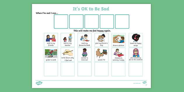 When I'm Sad I Can... Choice Cards Editable (teacher made)