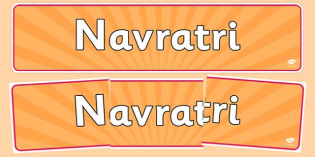 Cursive Navratri Display Banner Teacher Made