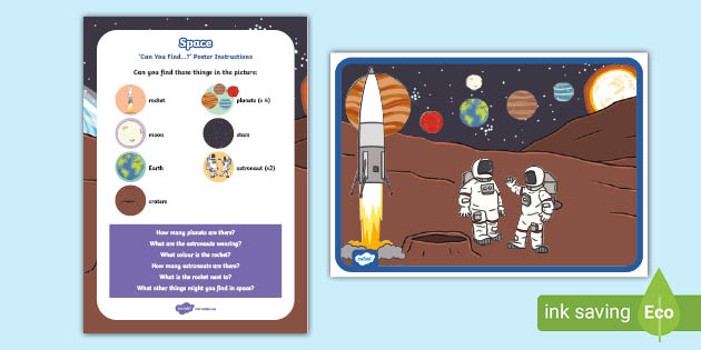 Space- Can You Find? Poster and Prompt Activity Pack