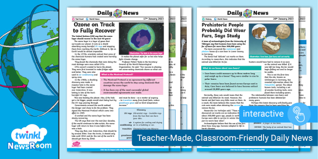 NewsRoom Weekly UKS2 Reading Comprehension Pack - 20th 