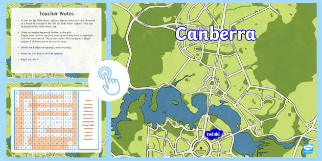 Canberra Interactive Word Search (teacher made)