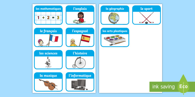 School Subjects In French Flashcards teacher Made 