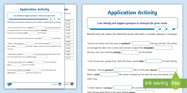 Writing Skills  Synonym & Antonym Lesson & Activities for Middle