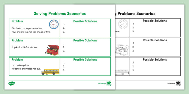 3.5 scenarios for problem solving steps