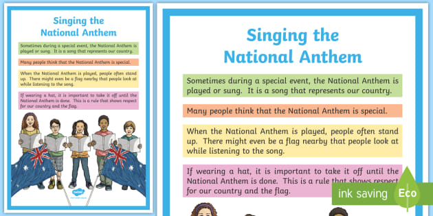 Singing The National Anthem Social Scripts (teacher Made)