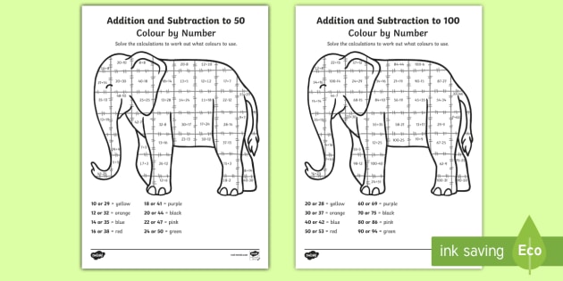 elephant colournumber activity  primary maths resources