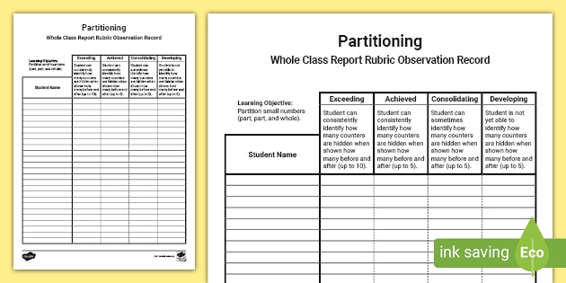 Partitioning Eylf Assessment Rubricguide To Making Judgement