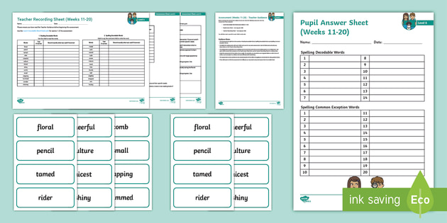 Level 6 Phonics Assessment Pack Weeks 11-20 (teacher made)