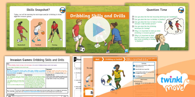 Twinkl Move PE - Year 4 Invasion Games Lesson 2 - Dribbling Skills and ...