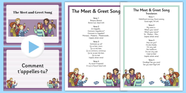 French The Meet And Greet Song Pack And Lyrics Presentation