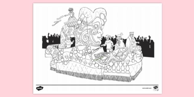 FREE! - Mardi Gras Carnival Float Colouring Sheet | Colouring Sheets