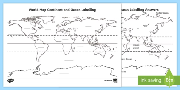 26 Blank Map To Label Continents And Oceans Labels Ideas For You   T2 G 561 World Map Continent And Ocean Labelling Activity Sheet  Ver 2 