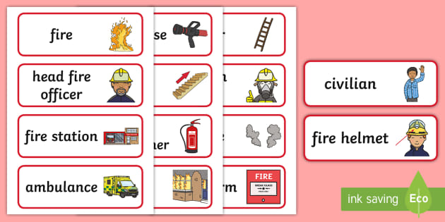 The Fire Station Aistear Word Cards (teacher made)