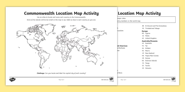 Commonwealth Locational Knowledge Map Activity - commonwealth