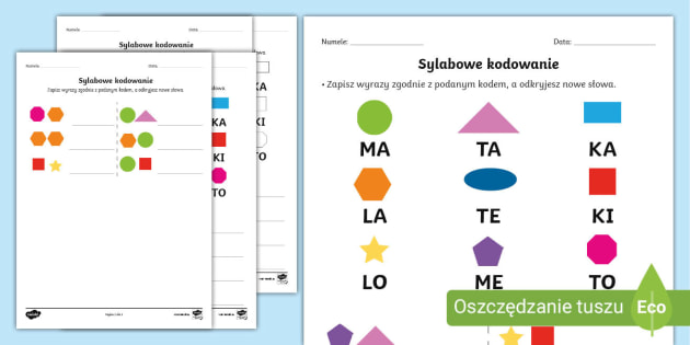 Kodowanie z sylabami dla dzieci | Karta pracy (Teacher-Made)