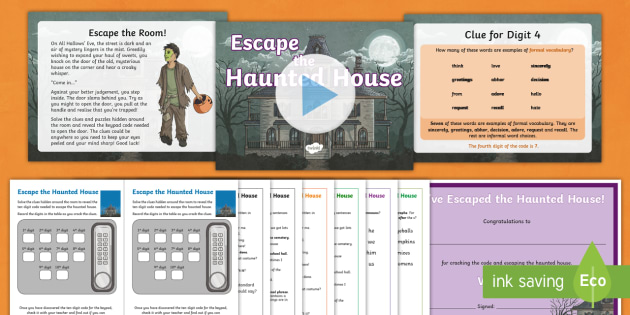 Escape Room Ks2 Year 6 Haunted House Game Primary Education