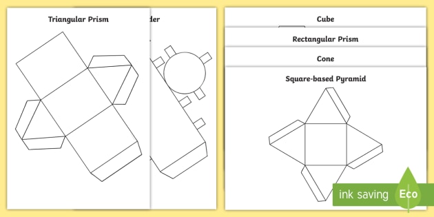 3D Shape Nets KS1 Worksheet / Worksheets (teacher made)