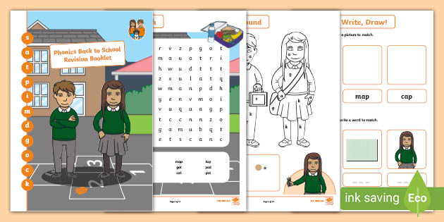 Back To School Phonics Level 2 Revision Booklet S A T P I N M D O