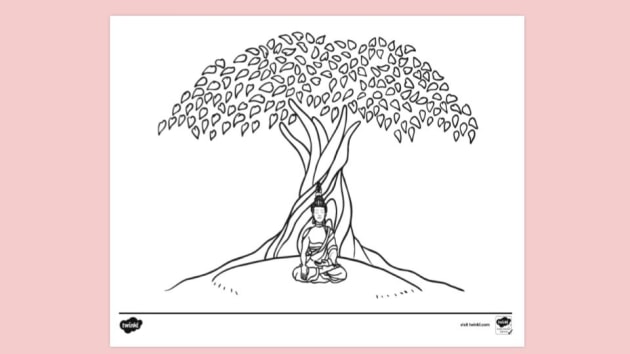 free-buddha-under-the-bodhi-tree-colouring-sheet