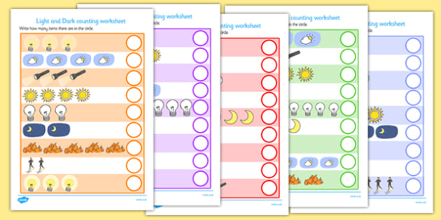 Light and Dark Counting Worksheet