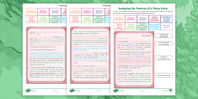 Analysing Features of a Diary Entry - Primary Resources - KS2