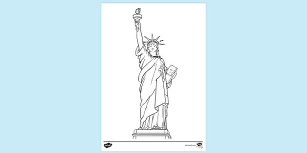 FREE! - Statue of Liberty Colouring Sheet | Colouring Sheets