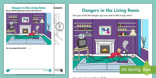 Safety In The Living Room Worksheet