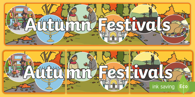 Autumn Festivals Display Banner Teacher Made