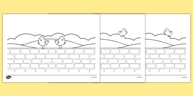 Two Little Dickie Birds Story Colouring Sheets - two little dickie birds